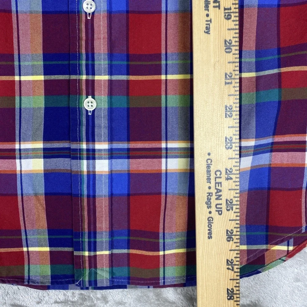 Polo Ralph Lauren Men's Medium Madras/plaid Button Down Shirt Flesh Pony Y2K